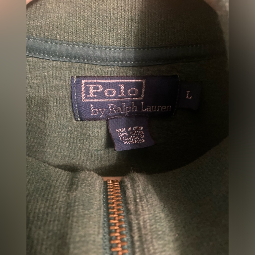 Polo Ralph Lauren Blue Label Mens Cotton 3/4 Zip Pullover Long Sleeve Top Large - Picture 3 of 6